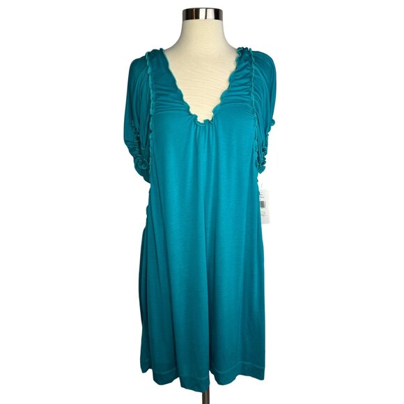 Vintage French Connection Double Layered V-Neck Stretchy Shift Dress Size 6 - Picture 1 of 11